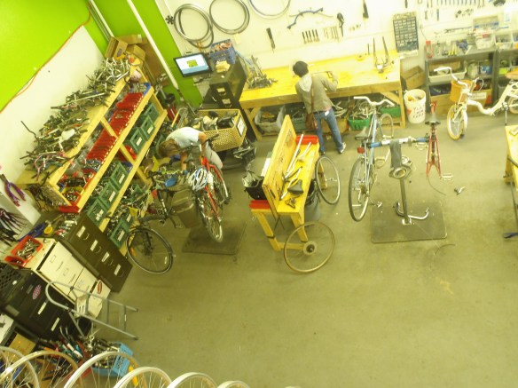 Our greatly increased stock of used parts can be seen at the left side of this photo.