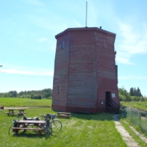This is one of the few surviving wooden water towers used for the steam locomotives.